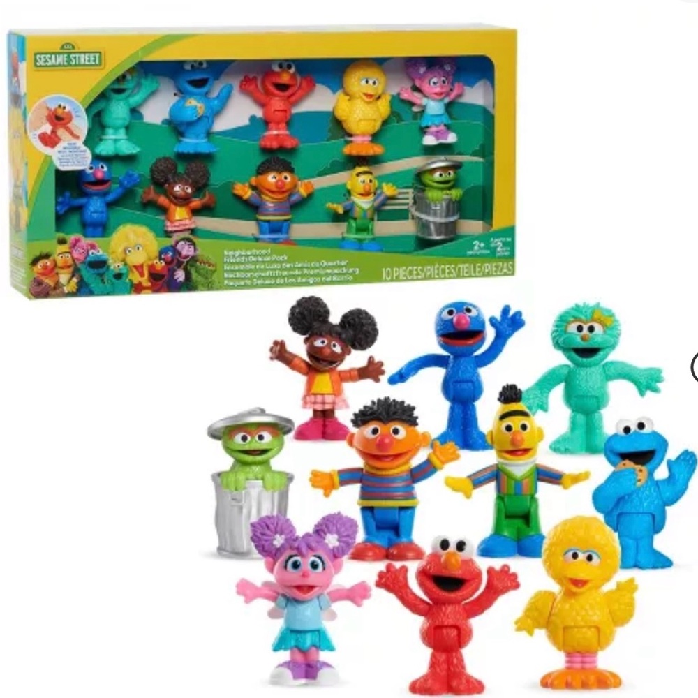 Sesame Street Neighborhood Friends Deluxe Pack - 10-Pack Poseable Figures - Picture 1 of 10
